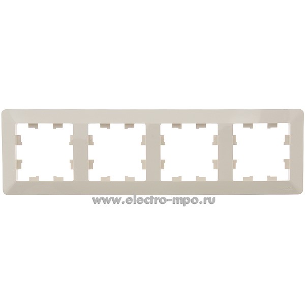 Ю32. Рамка-4 AtlasDesign Air ATN220204 универсальная бежевый/дымчатый белый (Systemе Electric)