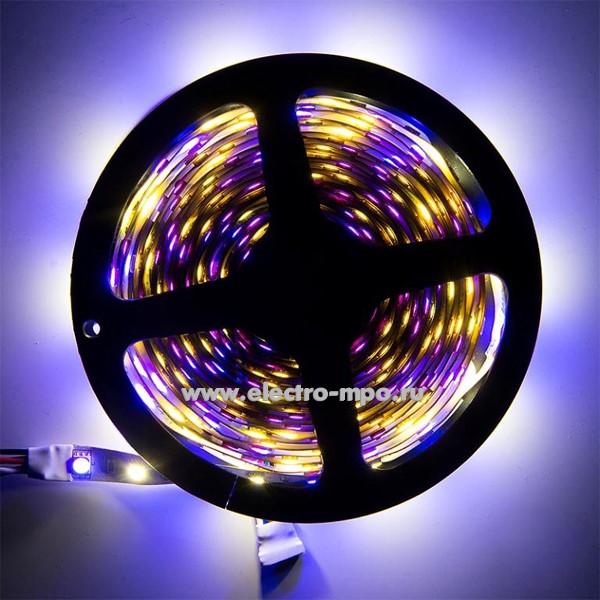 С10. Лента светодиодная 503802 GLS-5050-60-14.4-12-IP20-RGB+6 Standard 72Вт цветная + 6500К 12В 5м (Gene