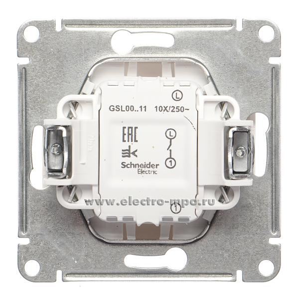 Ю1612. Механизм Glossa GSL000611 выключателя 1кл. с/п перламутр (Schneider Electric)