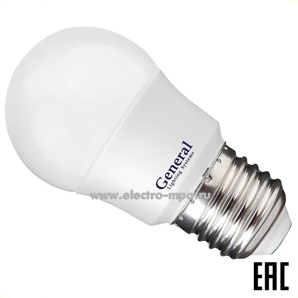 Л16. Лампа 15Вт 661109 GLDEN-G45F-15-230-E27-6500К 1070Лм светодиодная "шарик" дневной свет (General)
