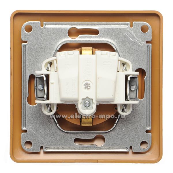 Розетка Glossa GSL000546 \"евр\" с крышкой со шторками с/п дуб IP20 ...