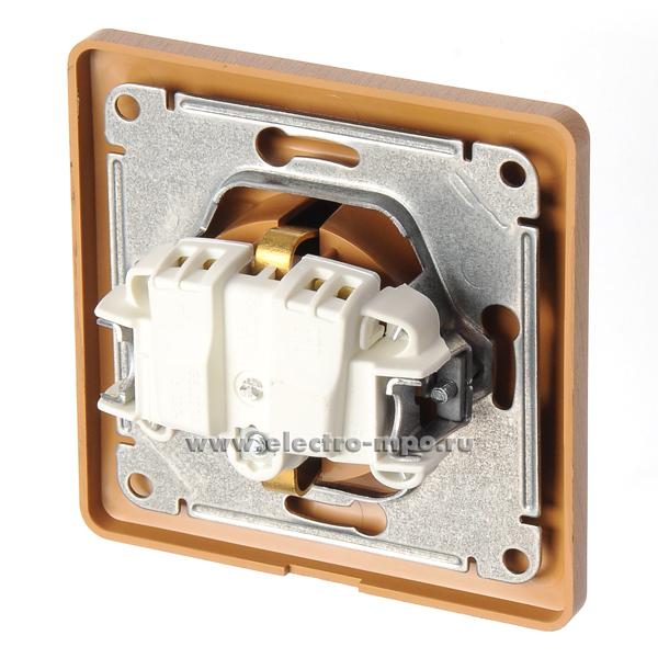 Розетка Glossa GSL000546 \"евр\" с крышкой со шторками с/п дуб IP20 ...