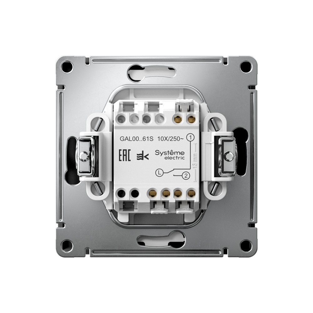 Р34. Механизм ArtGallery GAL001061S переключателя 1 кл. безвинт. зажим с/п  карбон (Systeme Electric)