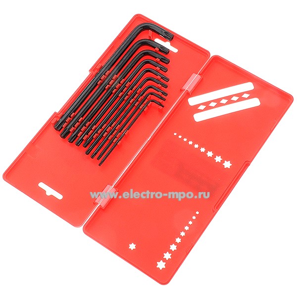 И2404. Набор 032329 ключей TORX 9 предметов в кейсе (Wiseup, Китай)