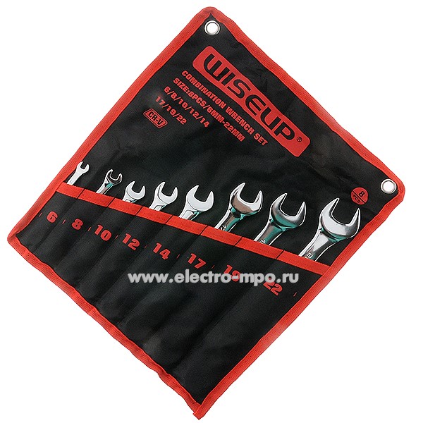 И3065. Набор 030602 комбинированных гаечных ключей 8 предметов (6-22) (Wiseup, Китай)