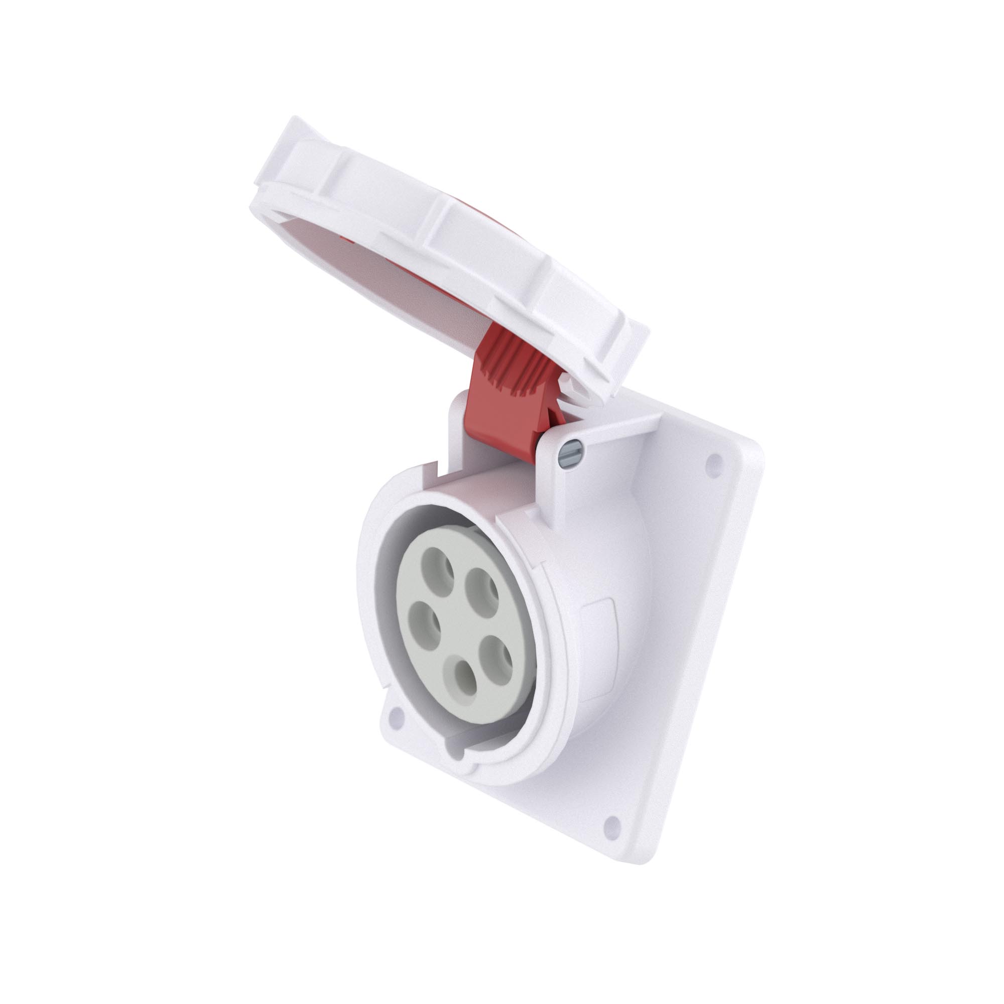 Р57. Розетка DIS4181667 панельная с наклоном PAS IP67 16A 3P+E+N 400В (ДКС)