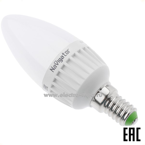 Л0175. Лампа 6Вт 80545 NLL-C37-6-230-2.7K-Е14-FR-SV 540Лм 2700К светодиодная "свеча" т/б свет (Navigator)