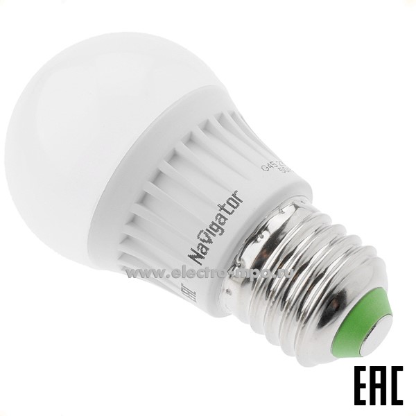 Л1601. Лампа 6Вт 80543 NLL-G45-6-230-4K-Е27-FR-SV 600Лм 4000К Ra97 светод "шарик" х/б свет (Navigator)