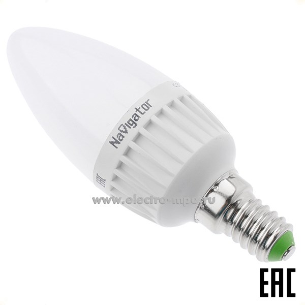 Л0176. Лампа 6Вт 80546 NLL-C37-6-230-4K-Е14-FR-SV 600Лм 4000К светодиодная "свеча" х/б свет (Navigator)