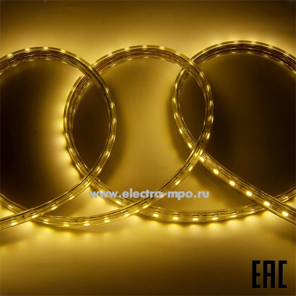 С09. Лента светодиодная 504615 GLS-5050-60-14.4-220-IP67-3000К 220В 14,4Вт/м теплый белый (General)