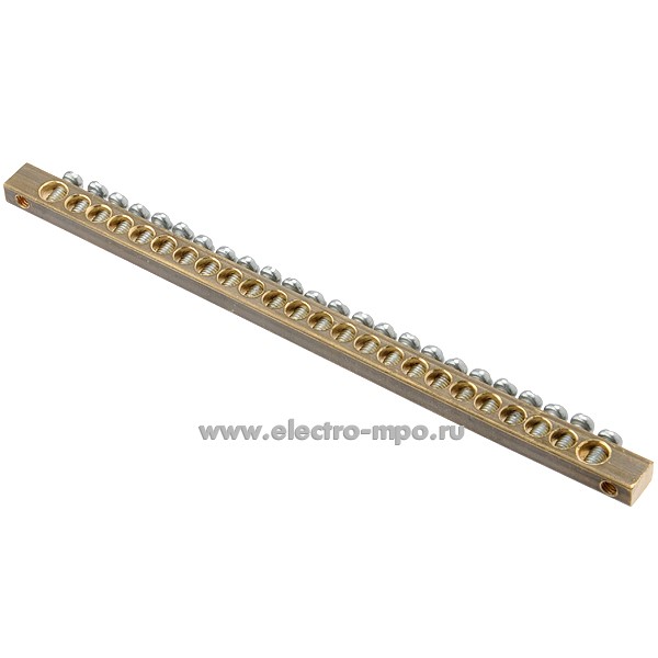 Шина РЕ24 земля на 24 присоединения латунь 100А (П.К. ЭБК )
