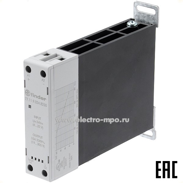 А9458. Модульное твердотельное реле 77.11.9.024.8250 24В DC 15А серия 77 (Finder)