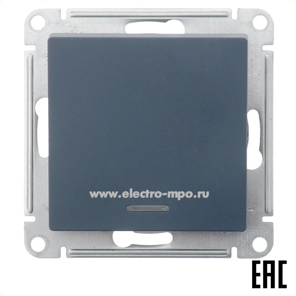 Ю4736. Механизм AtlasDesign ATN000763 переключателя 1 кл. с подсветкой с/п грифель (Systeme Electric)