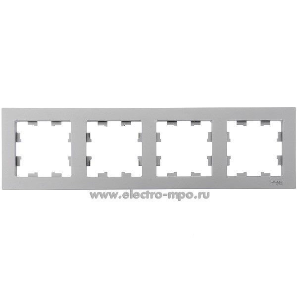 Ю4795. Рамка-4 AtlasDesign ATN000904 универсальная сталь (Systeme Electric)