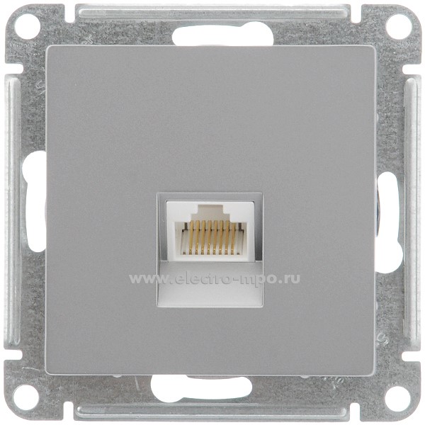 Ю4785. Механизм AtlasDesign ATN000983 розетки компьютерной RJ45 5е с/п сталь (Systeme Electric)