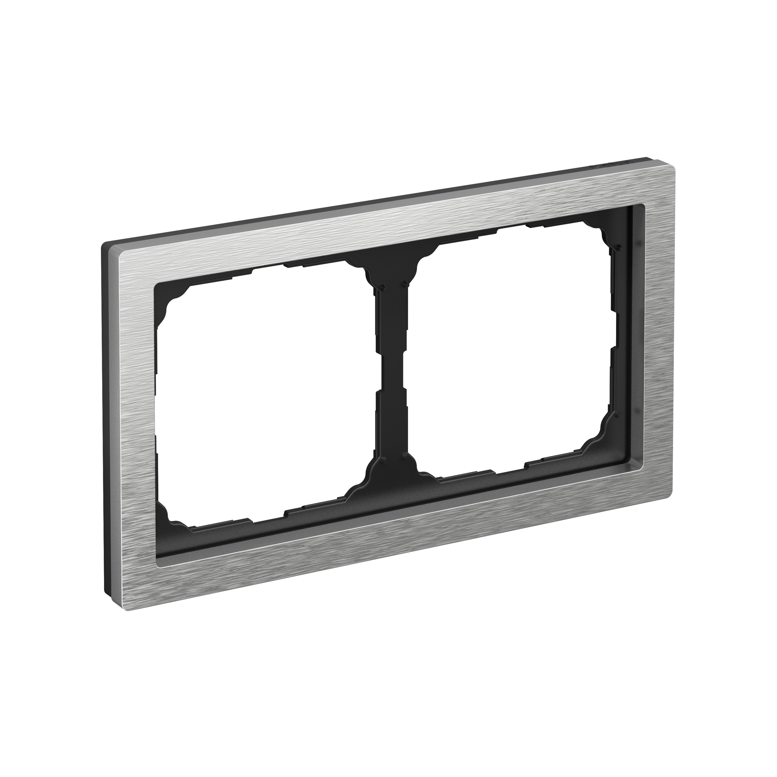 Р35. Рамка-2 ArtGallery Pure GAL312102 универсальная металл алюминий (Systeme Electric)