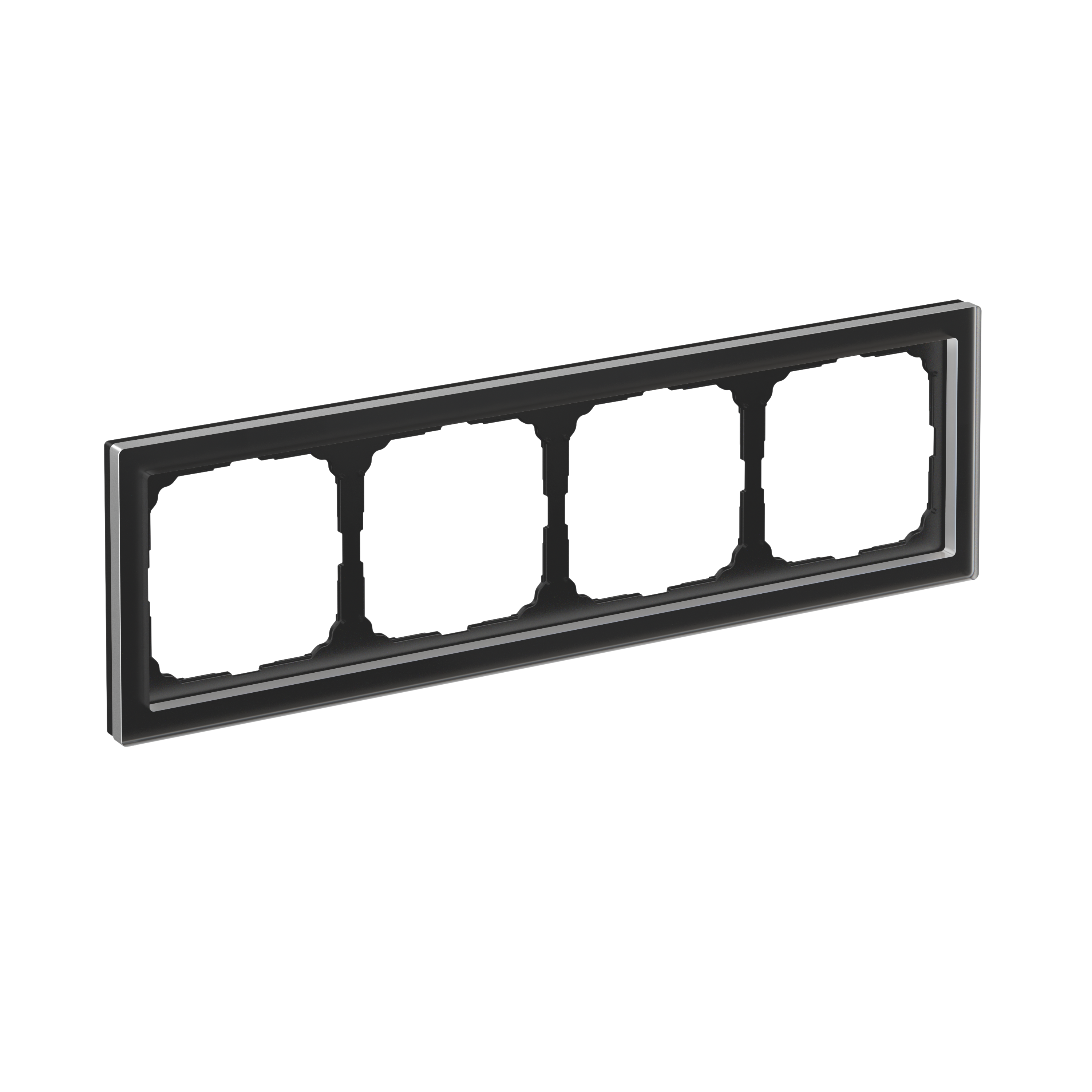 Р35. Рамка-4 ArtGallery Pure GAL321004 универсальная органическое стекло черный (Systeme Electric)
