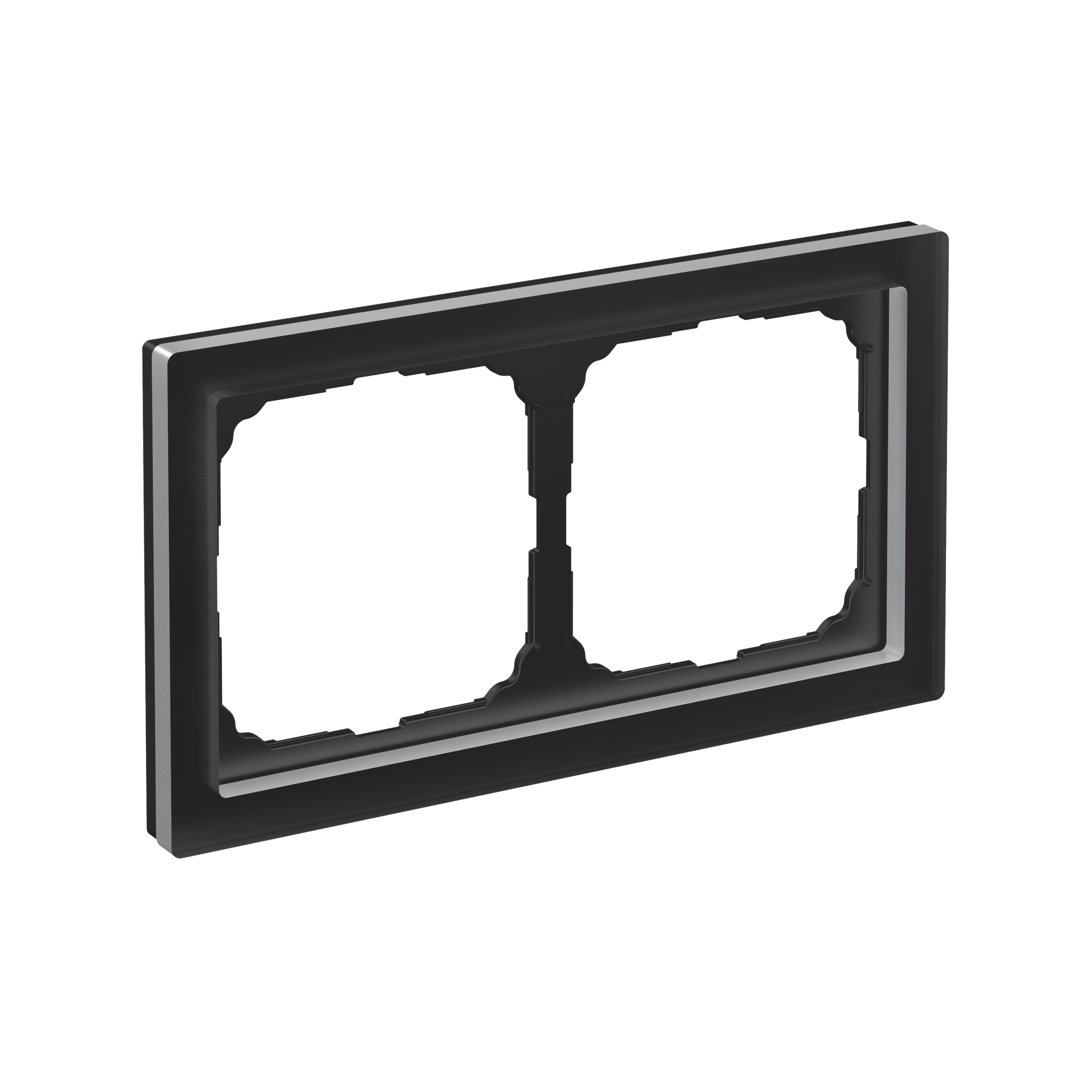 Р35. Рамка-2 ArtGallery Pure GAL331002 универсальная органическое стекло матовый черный (Systeme Electri