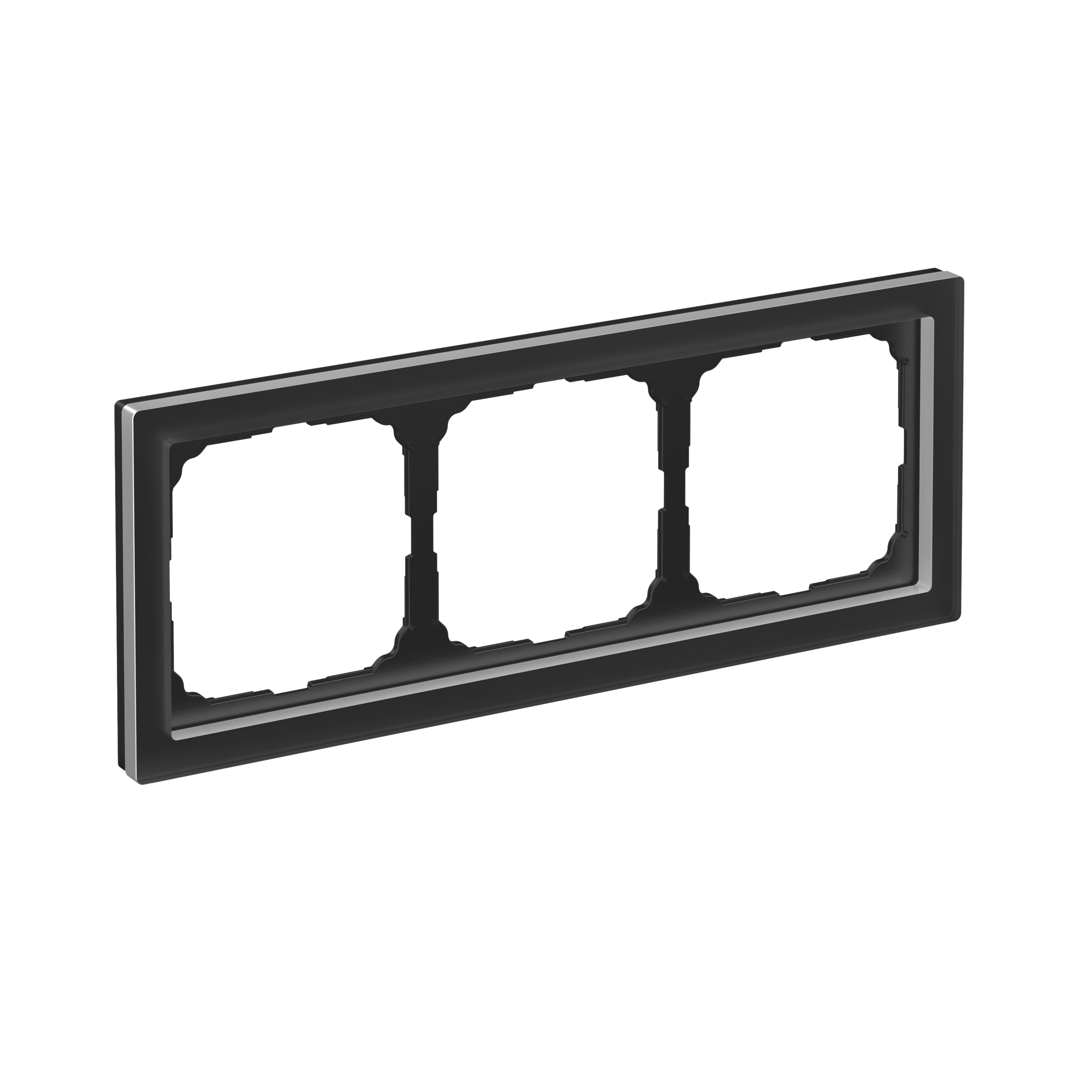 Р35. Рамка-3 ArtGallery Pure GAL331003 универсальная органическое стекло матовый черный (Systeme Electri