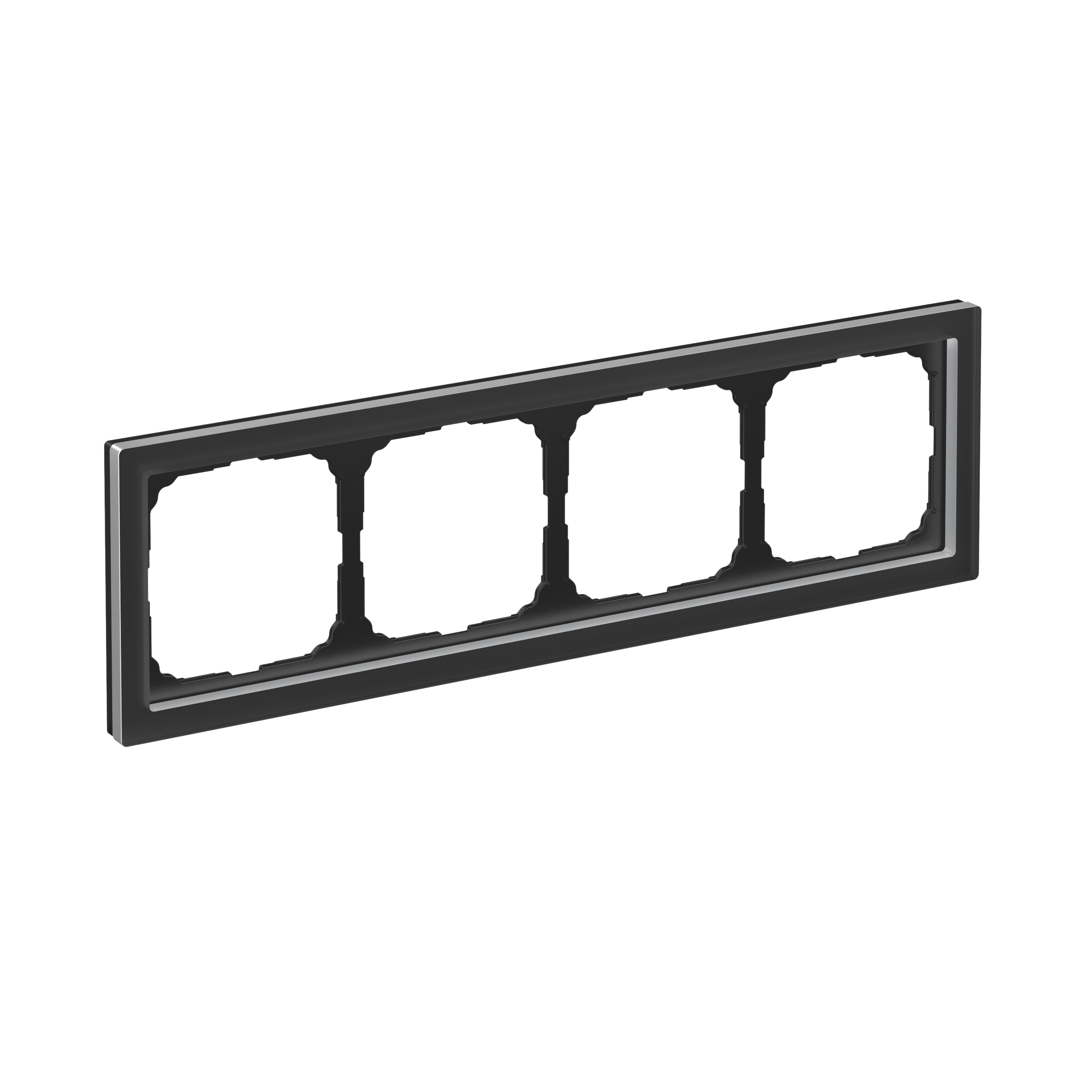 Р35. Рамка-4 ArtGallery Pure GAL331004 универсальная органическое стекло матовый черный (Systeme Electr