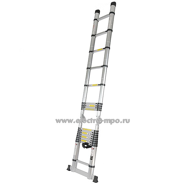 В6017. Лестница JD-3050 телескопическая алюминиевая с шарниром 2 секции (Jiudeng)