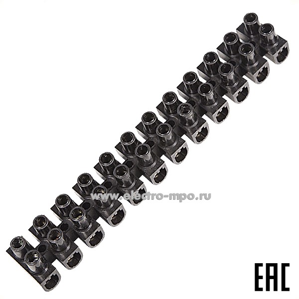 К45. Клеммная винтовая колодка 07-5012-2 KВ-12 4-12мм2 ток 16A полипропилен черный (Rexant)