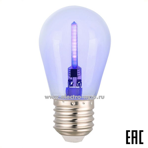 Л41. Лампа 5Вт "Белт Лайт" FLASH 661501 GLDEN-G45FB-5-230-E27 BLUE светодиодная "шарик" синяя (General)