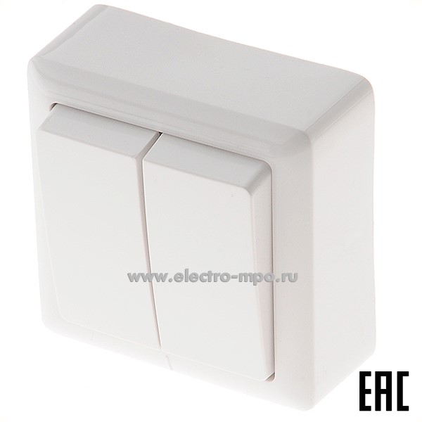 Р01. Выключатель ХИТ VA56-232-B 2кл. о/п белый (Systeme Electric)