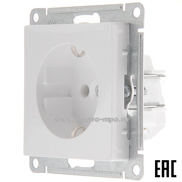 Ю52. Механизм AtlasDesign ATN000143S розетки "евро" безвинт. зажим. с/п белый (Systeme Electric)