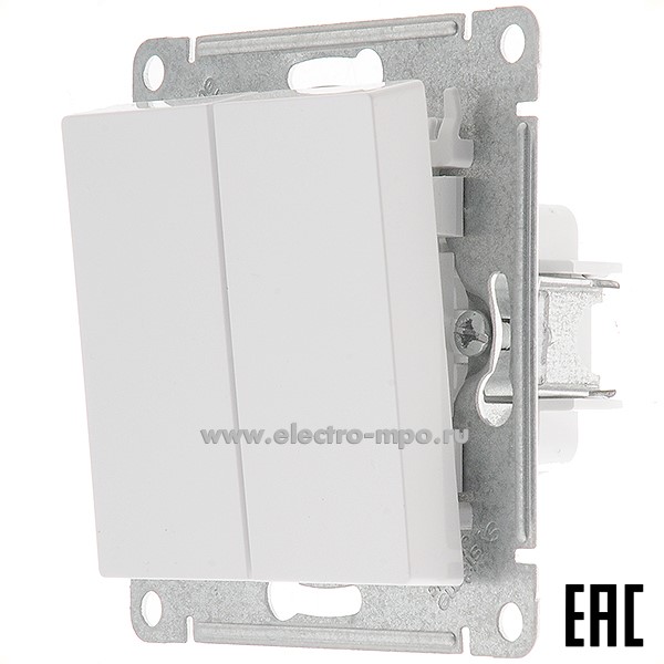 Ю52. Механизм AtlasDesign ATN000151S выключателя 2 кл. безвинт. зажим. с/п белый (Systeme Electric)