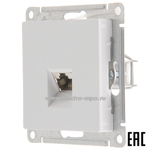 Ю3612. Механизм AtlasDesign ATN000186 розетки компьютерной RJ45 6А с/п белый (Systeme Electric)