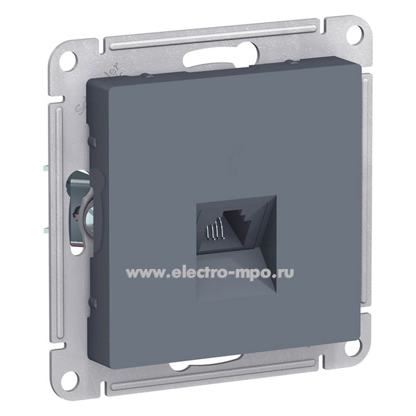 Ю4751. Механизм AtlasDesign ATN000781 розетки телефонной RJ11 с/п грифель (Systeme Electric)