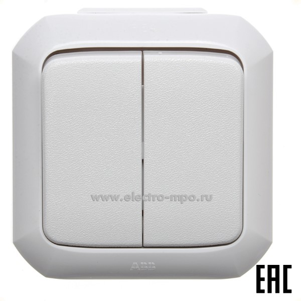 Ю1513. Выключатель Variant+ 2CHN580551C4500 3558N-C05510B 2кл. IP54 о/п белый (АВВ)