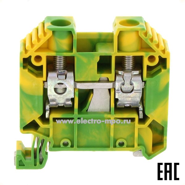 Б8815. Клемма SSL16/2AGNYE винтовая арт.17130.2 желто-зеленая 16мм2 ширина 12,1мм (Conta-Clip)
