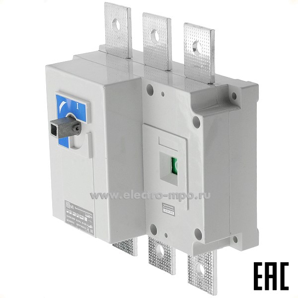 Б4519. Рубильник ВР-101 40011DEK 500А 3 полюса на монтажную плату (DEKraft)