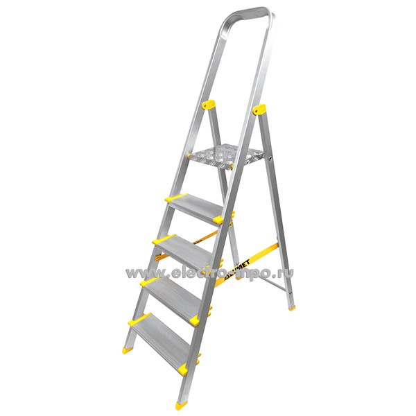 В6275. Стремянка АS705 профессионал. алюминиевая 5 ступ. анодированное покрытие (Алюмет Россия)