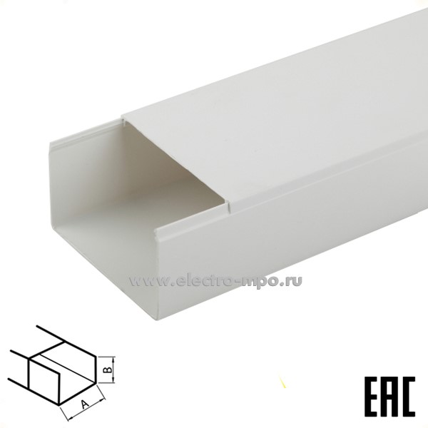 Д70. Кабель-канал Б0031143 KK-W-100-60 1 канальный 100х60х2000мм белый IP40 (ЭРА Россия)