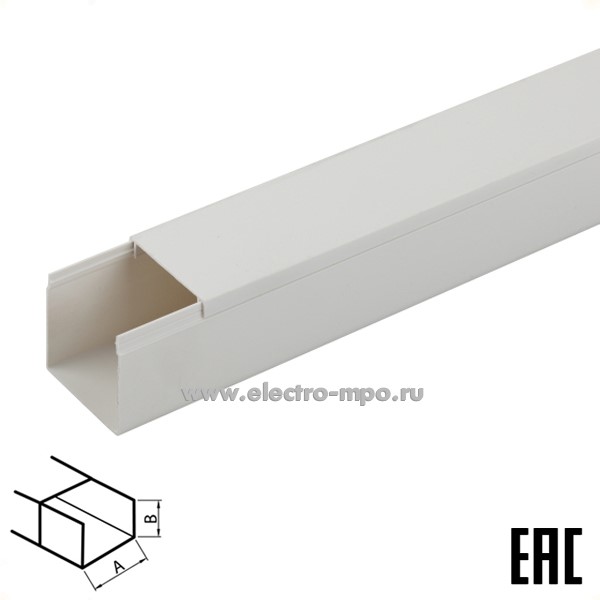 Д70. Кабель-канал Б0031137 KK-W-40-40 1 канальный 40х40х2000мм белый IP40 (ЭРА Россия)