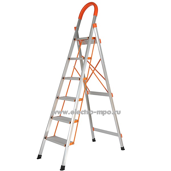 В6258. Стремянка JD-Y106 профессиональная алюминиевая 6 ступеней (Jiudeng)
