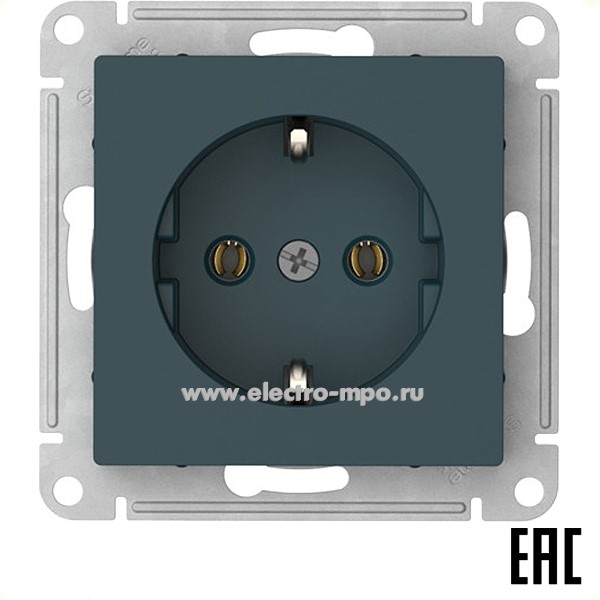 Ю52. Механизм AtlasDesign ATN000843S розетки "евро" безвинт. зажим. с/п изумруд (Systeme Electric)