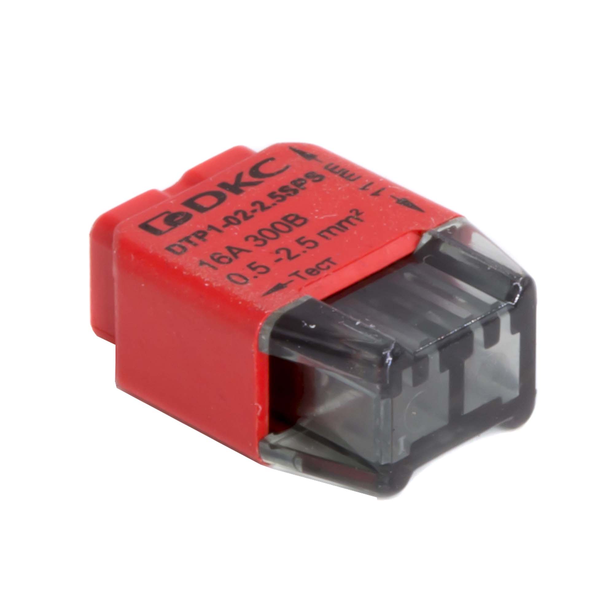 Э16. Клеммная DTP1-02-2.5SPS колодка на 2 проводника до 2,5 кв. мм. на токи до 24А  (ДКС)