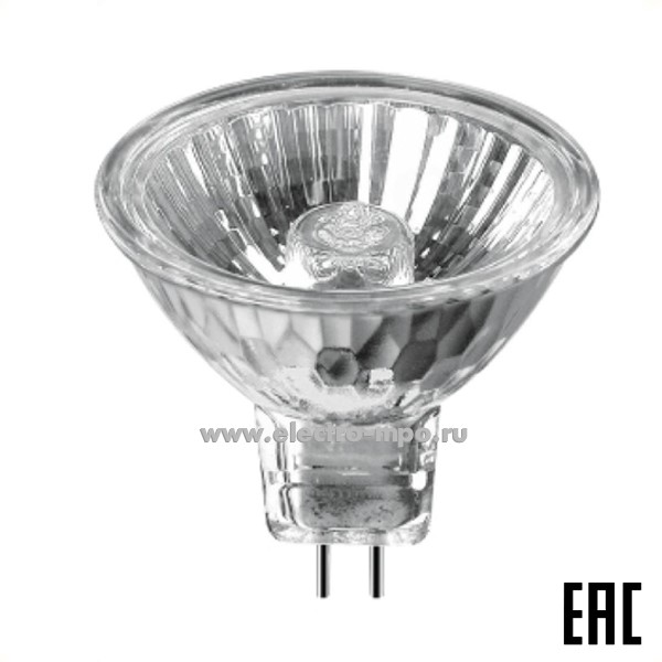 Л50. Лампа 35Вт 2930 MR11 35W GU4 12В 650лм галогенная с отражателем (Camelion)