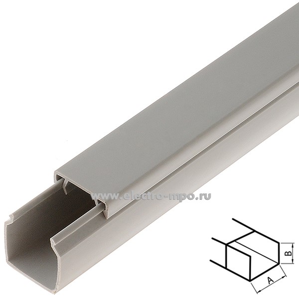 Д6840. Короб РКК-16х16-С 1 канальный серый (Рувинил)