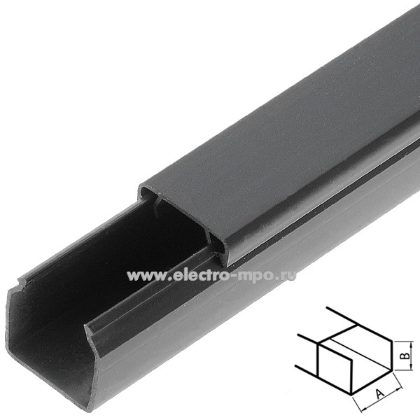 Д6830. Короб РКК-16х16-Ч 1 канальный черный (Рувинил)