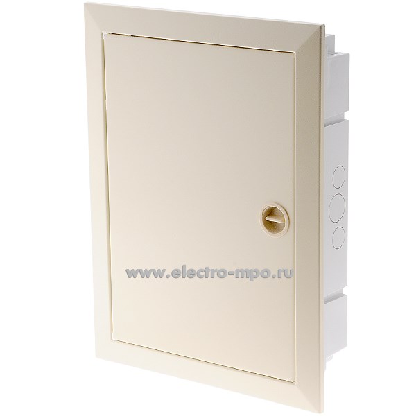 Е0468. Бокс 68124МБЖ встраиваемый на 24 модуля с клеммником и металлической дверцей IP40 (Рувинил)