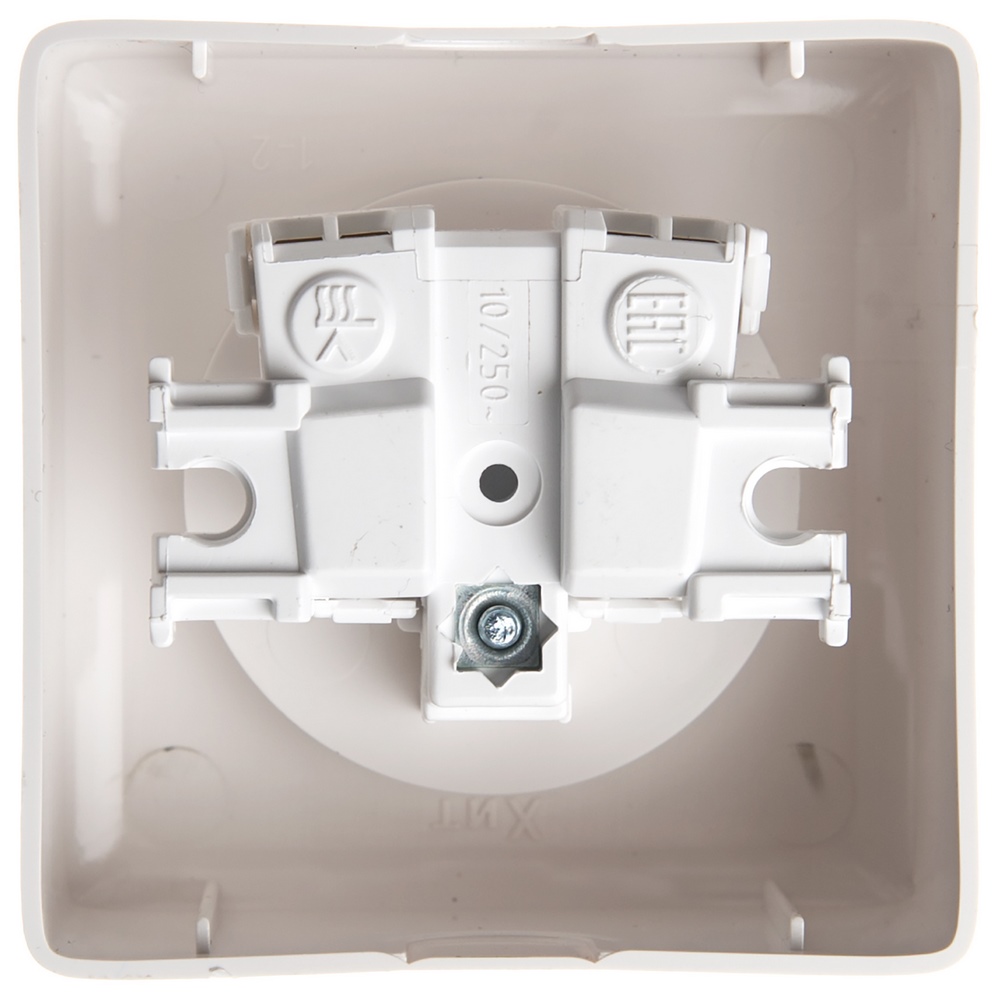 Р01. Розетка ХИТ RA10-137-B о/п со шторками белая (Systeme Electric)