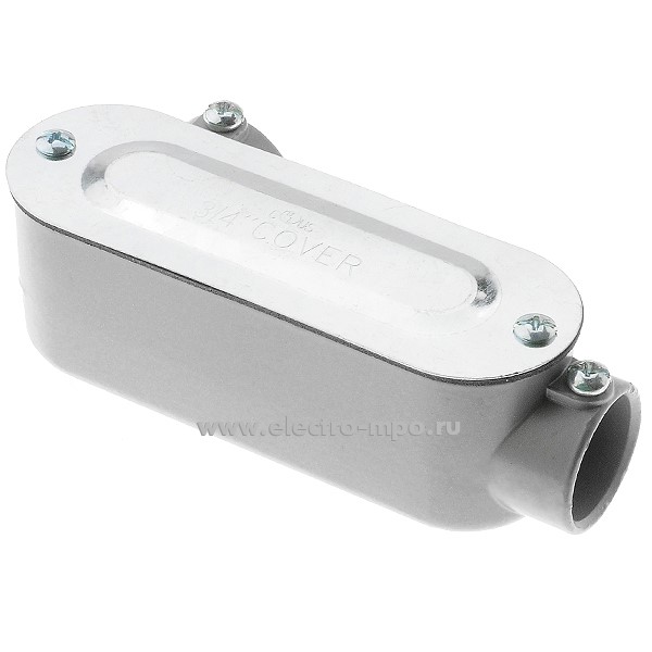 К0943. Коробка ELL-075 алюминиевая 2 ввода 3/4" левый поворот, винт. зажим (Китай)