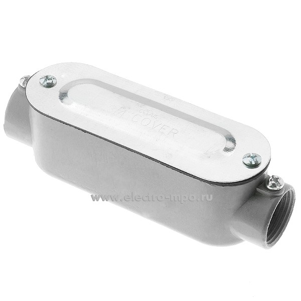 К0946. Коробка EC-075 алюминиевая 2 ввода 3/4" прямая, винт. зажим (Китай)