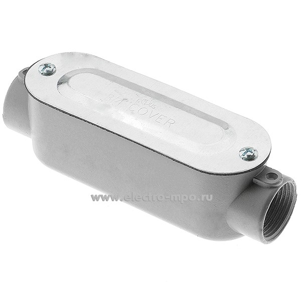 К0957. Коробка C-075 алюминиевая 2 ввода 3/4" прямая, с резьбой (Китай)