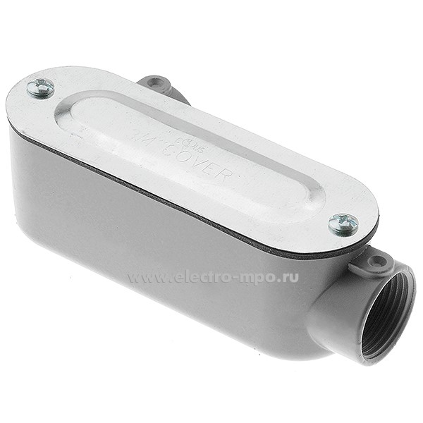 К0955. Коробка LL-075 алюминиевая 2 ввода 3/4" левый поворот, с резьбой (Китай)